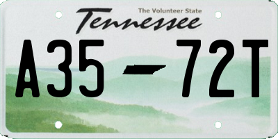 TN license plate A3572T