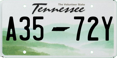 TN license plate A3572Y