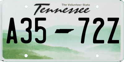 TN license plate A3572Z