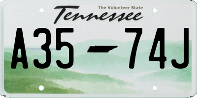 TN license plate A3574J