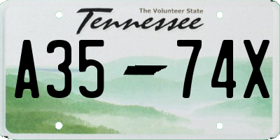 TN license plate A3574X