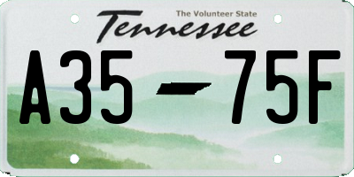 TN license plate A3575F