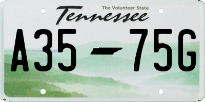 TN license plate A3575G