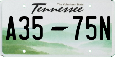 TN license plate A3575N