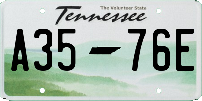 TN license plate A3576E