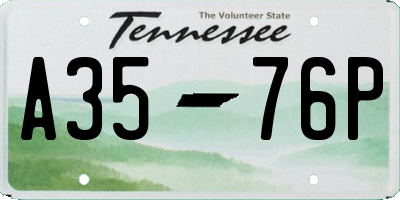 TN license plate A3576P