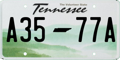 TN license plate A3577A