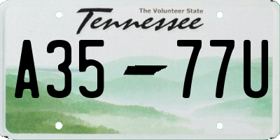 TN license plate A3577U