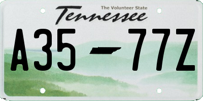 TN license plate A3577Z