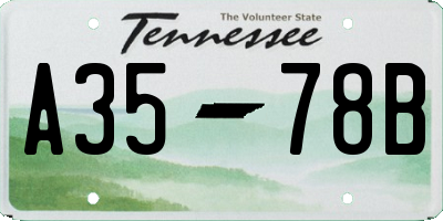 TN license plate A3578B