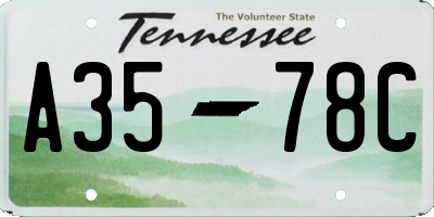 TN license plate A3578C