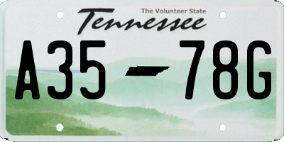 TN license plate A3578G