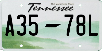 TN license plate A3578L