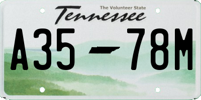 TN license plate A3578M
