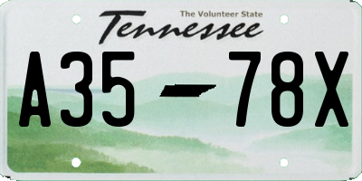 TN license plate A3578X