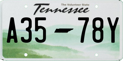 TN license plate A3578Y