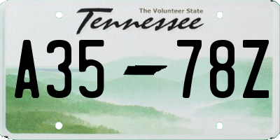 TN license plate A3578Z