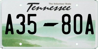 TN license plate A3580A
