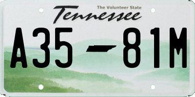 TN license plate A3581M