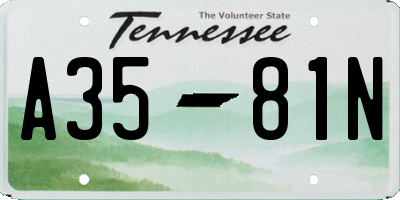 TN license plate A3581N