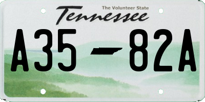 TN license plate A3582A