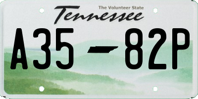 TN license plate A3582P