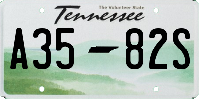 TN license plate A3582S