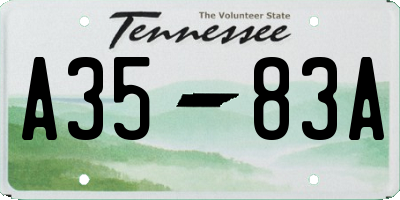 TN license plate A3583A