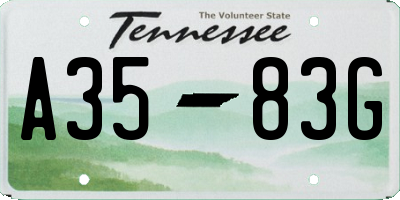 TN license plate A3583G