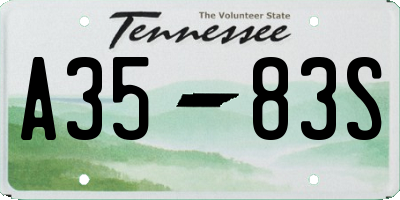 TN license plate A3583S