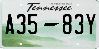 TN license plate A3583Y
