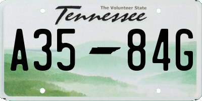 TN license plate A3584G