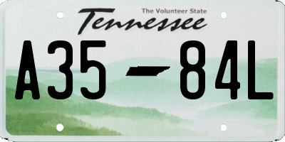 TN license plate A3584L