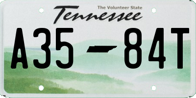 TN license plate A3584T