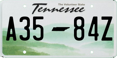 TN license plate A3584Z