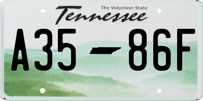TN license plate A3586F
