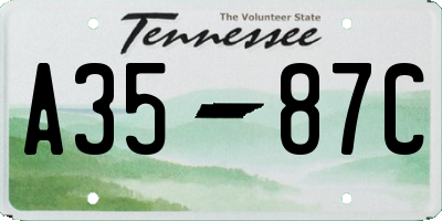 TN license plate A3587C