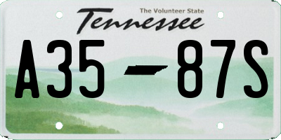 TN license plate A3587S