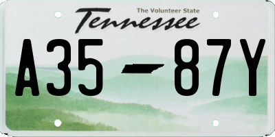 TN license plate A3587Y