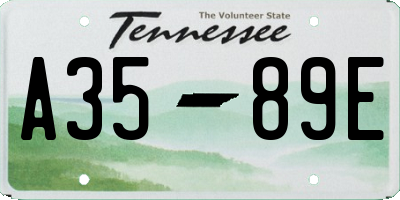 TN license plate A3589E
