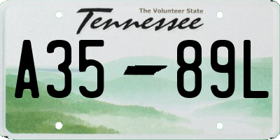 TN license plate A3589L