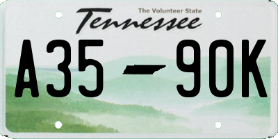 TN license plate A3590K