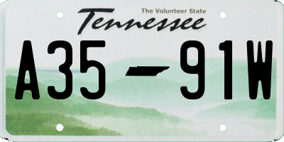 TN license plate A3591W