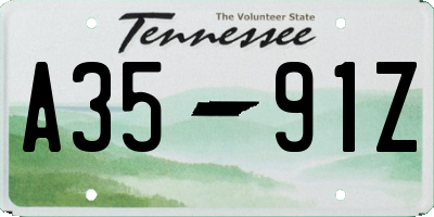 TN license plate A3591Z