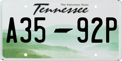 TN license plate A3592P