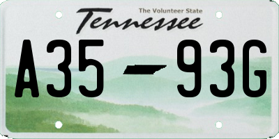 TN license plate A3593G