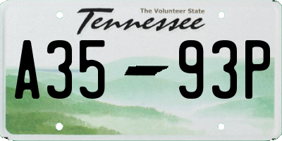 TN license plate A3593P