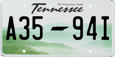 TN license plate A3594I