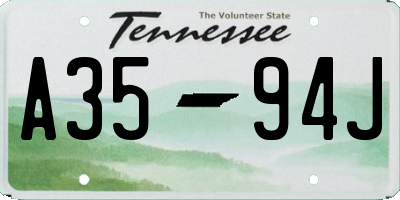 TN license plate A3594J