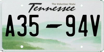 TN license plate A3594V